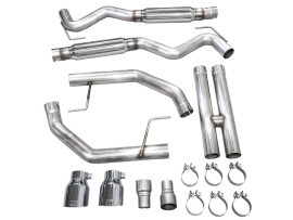 AWE Track Edition Exhaust for S650 Ford Mustang GT Fastback - Dual Chrome Silver Tips