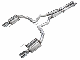 AWE Touring Edition Exhaust for S650 Ford Mustang GT Fastback - Dual Chrome Silver Tips