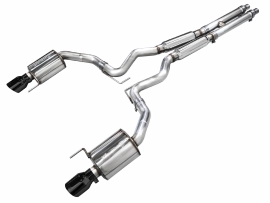 AWE Touring Edition Exhaust for S650 Ford Mustang GT Fastback - Dual Diamond Black Tips