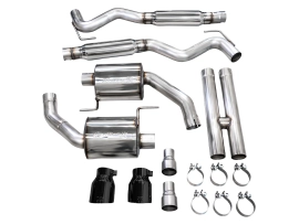 AWE Touring Edition Exhaust for S650 Ford Mustang GT Fastback - Dual Diamond Black Tips