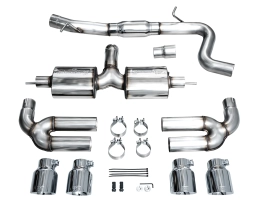 AWE Touring Edition Exhaust for Audi 8Y S3 - Chrome Silver Tups