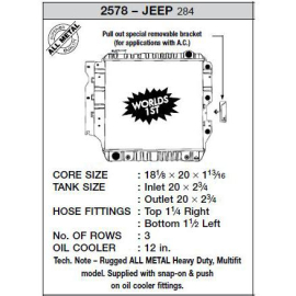 CSF 87-04 Jepp Wrangler (3 ROW Copper Core) Radiator