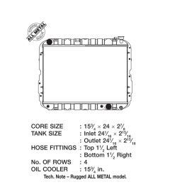 CSF 81-87 4.2L Toyota Landcruiser (AT) / 1988 4.0L (AT) (4-Row Copper Core) Radiator