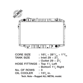 CSF 89-92 4.0L Toyota Landcruiser (AT) (3-Row Copper Core) Heavy-Duty Radiator