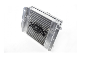 CSF 13.8in x 10in Dual Fluid Bar & Plate HD Oil Cooler w/9in SPAL Fan