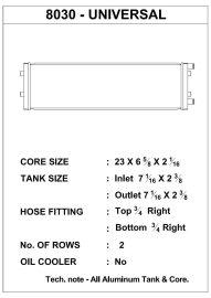 CSF Dual-Pass Cross Flow Heat Exchanger with 3/4in slip-on connections