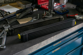 CSF BMW E30 high performance Oil Cooler w/ adjustable fittings for OEM style and AN-10 male connections