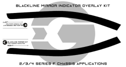 Goldenwrench Supply BMW 2/3/4 Series (F Chassis) BLACKLINE Mirror Indicator Overlay Kit
