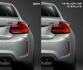Goldenwrench Supply BMW 2 Series M2 Competition 2018-2020 (F22/F87 LCI) BLACKLINE Taillight Overlay Kit