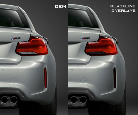 Goldenwrench Supply BMW M2 / M2 Competition (F87) BLACKLINE Rear Reflector Overlay Kit
