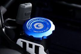 Goldenwrench Supply BMW M Car E9X Series BLACKLINE Performance Motorsport BLUE Washer Fluid Cap