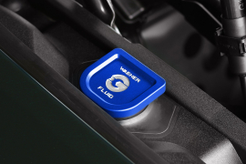 Goldenwrench Supply BMW M Car F9X/G9X M5 Series BLACKLINE Performance Motorsport BLUE Washer Fluid Cap