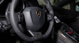 Lamborghini Aventador/Roadster | Cover For Steering Wheel - Visible Carbon