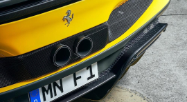 Ferrari 296 GTB | Carbon - Stainless Steel Gold Plated Tailpipes with Gloss Carbon Cover