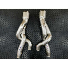 Redstar Stainless Steel HJS HD 200CPSI 121mm Heat Shielded Downpipes - Lamborghini Aventador SVJ