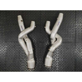 Redstar Stainless Steel HJS HD 200CPSI 121mm Heat Shielded Downpipes - Lamborghini Aventador SVJ