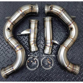 Redstar HJS HD 200CPSI 130mm Downpipes - OPF Mercedes S63 W222 / C218 / A218