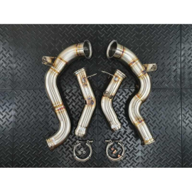 Redstar HJS HD 200CPSI 130mm Heat Shielded Downpipes - OPF Mercedes E63 W213 / GT63 X290