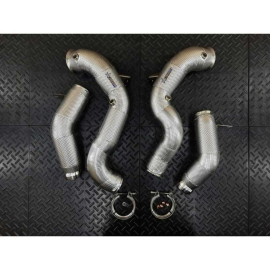 Redstar HJS HD 200CPSI 130mm Heat Shielded Downpipes - OPF Mercedes E63 W213 / GT63 X290