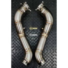 Redstar Stainless Steel Heat Shielded HJS HD 200CPSI 130mm Downpipes - Mclaren 720S / 765LT