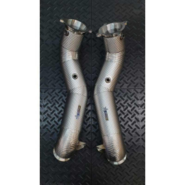 Redstar Stainless Steel Heat Shielded HJS HD 200CPSI 130mm Downpipes - Mclaren 720S / 765LT