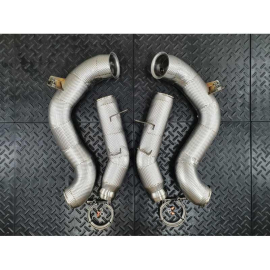 Redstar HJS HD 200CPSI 130mm Heat Shielded Downpipes - Mercedes C63 (facelift) W205