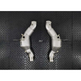 Redstar Stainless Steel Heat Shielded HJS HD 200CPSI 130mm Downpipes - Ferrari F8 Tributo