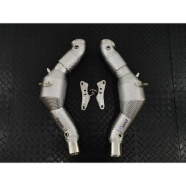 Redstar Stainless Steel Heat Shielded HJS HD 200CPSI 130mm Downpipes - Ferrari 488