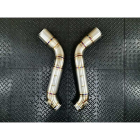 Redstar HJS HD 200CPSI 130mm Stainless Steel Heat Shielded Downpipes - Mclaren GT
