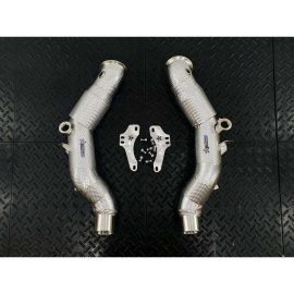 Redstar Heat Shielded Inconel HJS HD 200CPSI 130mm Downpipes - Ferrari F8 Tributo