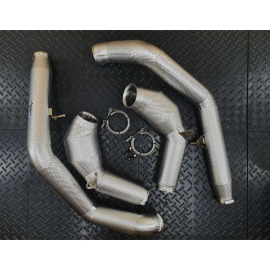 Redstar HJS HD 200CPSI 130mm Heat Shielded Downpipes - OPF Mercedes G63 W463A