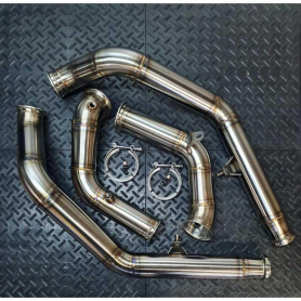 Redstar GESI GEN2 UHO+ 400CPSI 5" Heat Shielded Downpipes - OPF Mercedes G63 W463A