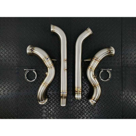 Redstar Stainless Steel HJS HD 200CPSI 130mm Heat Shielded Downpipes - Mercedes AMG GT Black Series