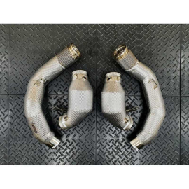 Redstar HJS HD 200CPSI 121mm Heat Shielded Downpipes - BMW M8 F91 / F92 / F93 (2018-11/2020)