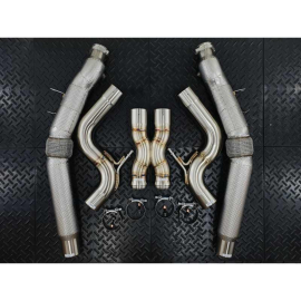 Redstar GESI GEN2 UHO+ 400CPSI 4.5" Heat Shielded Downpipes - Mercedes E500 / E550 M273 5.5