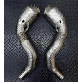 Redstar HJS HD 200CPSI 130mm Heat Shielded Downpipes - BMW X5M F85 / X6M F86