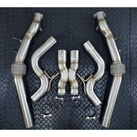 Redstar Stainless Steel HJS HD 200CPSI 130mm Downpipes - Mercedes S63 C217 / A217 / W222 Sedan