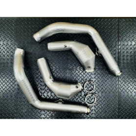 Redstar GESI GEN2 UHO+ 400CPSI 5" Heat Shielded Downpipes - OPF Mercedes G500 G550 W463A