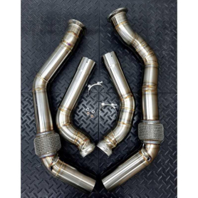 Redstar Secondary Cat Bypass Secondary Downpipes - Bentley Continental GT / Porsche Panamera 971 Turbo