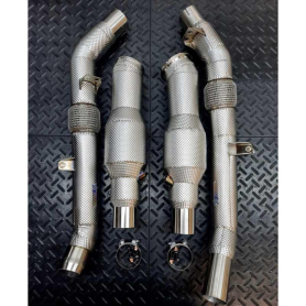 Redstar HJS HD 200CPSI 121mm Heat Shielded Downpipes - Mercedes ML GL GLE GLS 320/400/450/43/550 M278 V8
