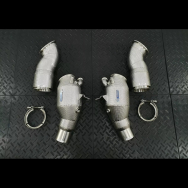 Redstar Stainless Steel Heat Shielded Catless Downpipes - Ferrari SF90