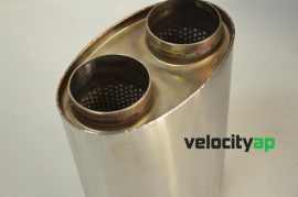 VelocityAP Race Muffler 2.5" Dual Inlet Outlet 'Sport' Sound Level