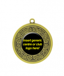 Insert - Gold Koru Relief <BR> Medal 4.5cm Dia